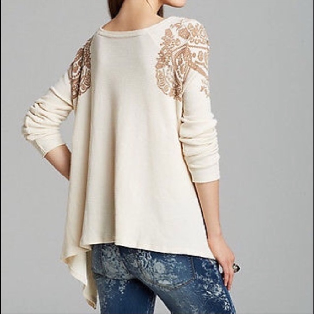 Free People Cream Henna Tattoo Boho Swing Thermal - Picture 2 of 12